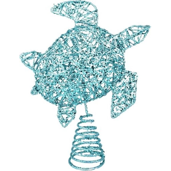 11" Glitter Sea Turtle Tree Topper - Ocean-Inspired Nautical  Topper - Beach Decoration for Coastal Tree$$Home Decor, Kitchen, & Other
