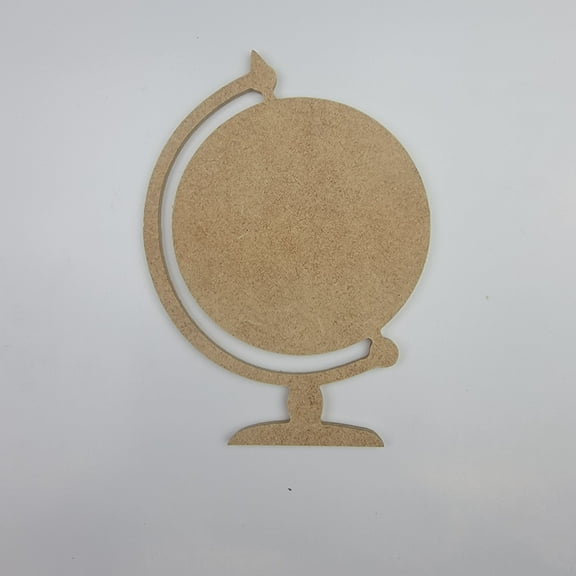 11" Globe, Unfinished MDF Art Shape by Wooden Craft Cutouts, 1-8 Thickness
