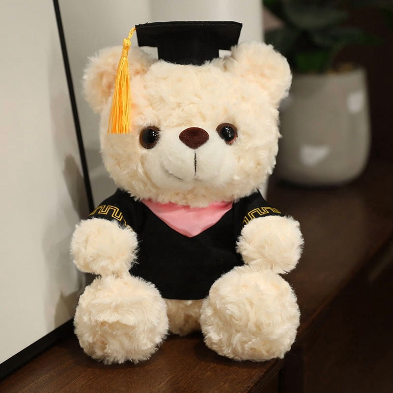 11''Graduation Bear Plush Toy with Doctoral Cap & Gown - Soft Stuffed ...