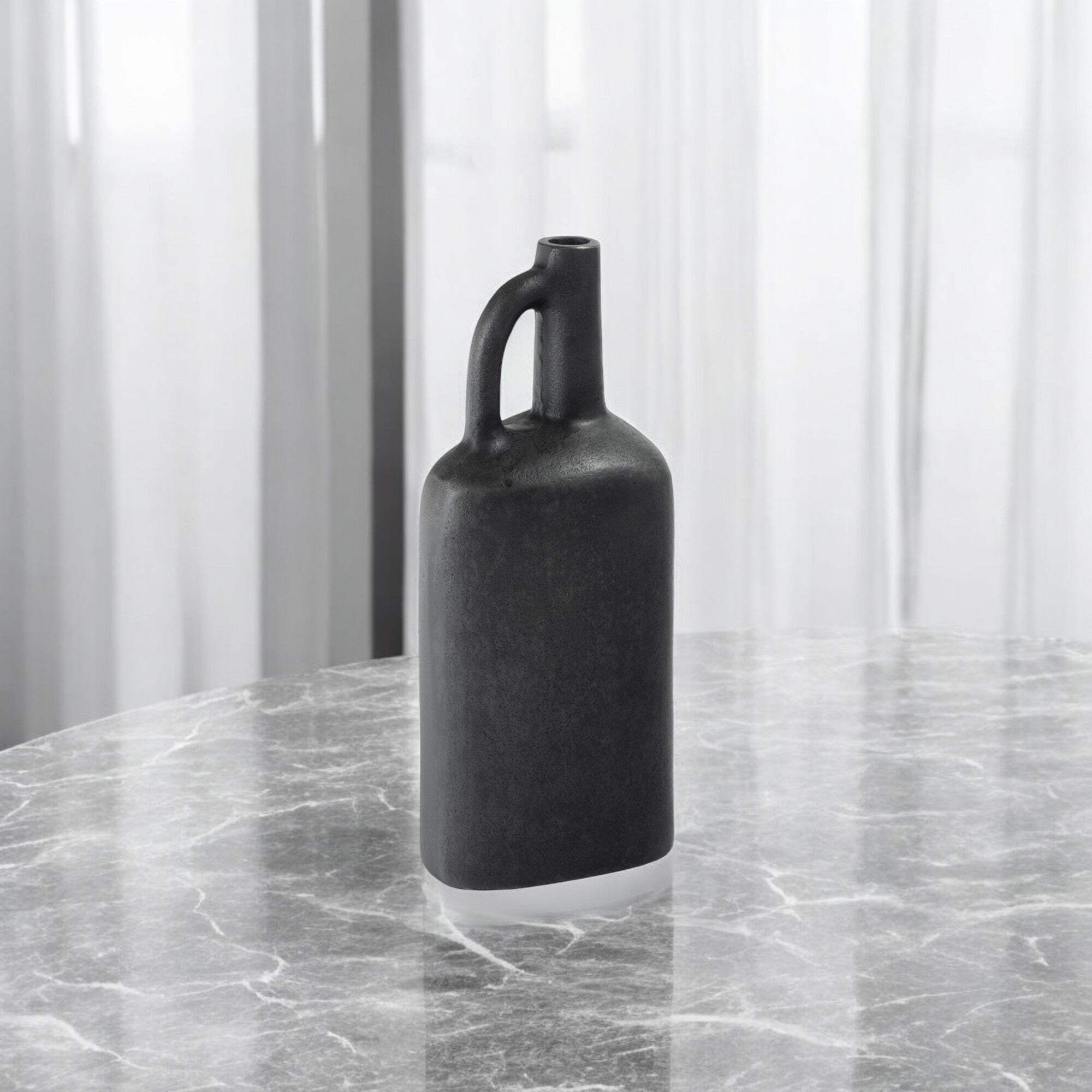 11" Gray Aluminum Jug Table Vase
