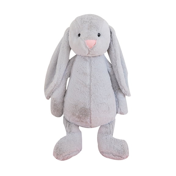 11" Gray Plush Easter Bunny Doll SleepyStu ffed Animal, Soothing Doll Rabbit Dolls, Shy Pink Rabbit Doll Gift Bedroom Plush Ornament