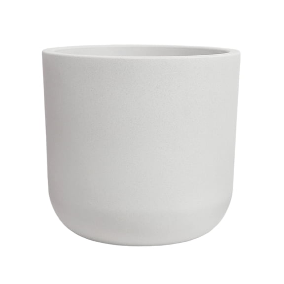 STONE LITE 11.6" x 11.6" x 11" Cylindrical White Plastic Plant Pot with Drainage