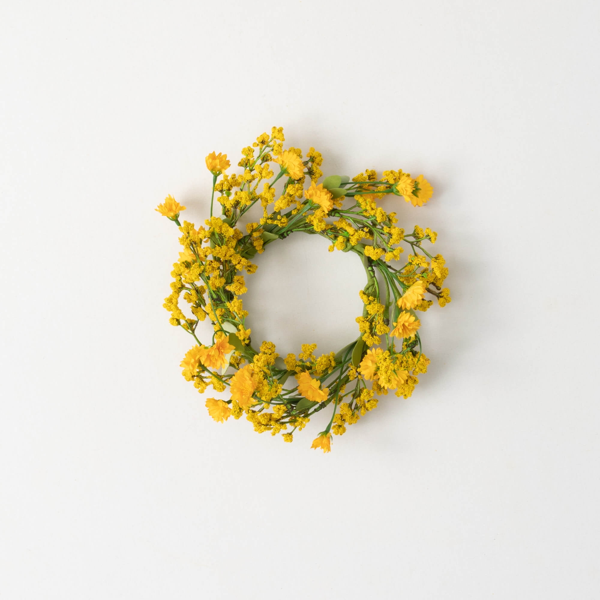 11"H Sullivans Yellow Wildflower Mini Wreath, Yellow