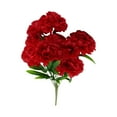 thumbnail image 1 of 11-Head Artificial Silk Carnation Bouquet (30cm) - Faux Flower Bunch for Wedding, Home, and Outdoor Decor, in 9 Color Options, 1 of 8