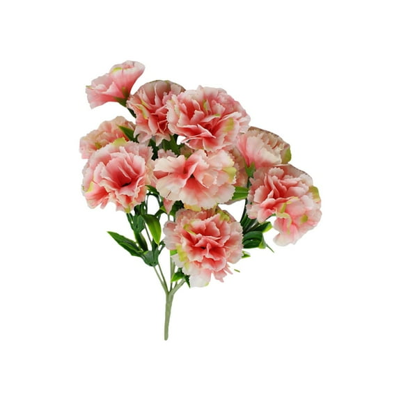 11 Heads Artificial Flowers Carnation, Flower Bulk with Sterms, Fake Flowers Bouquet Carnation Petals, Fade Faux Flora for DIY Wedding Home Decoration(Light Pink)