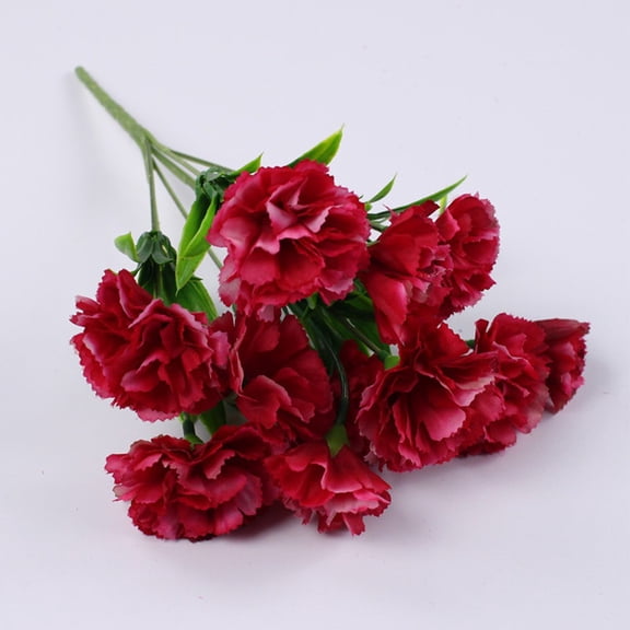 11 Heads Carnation Artificial Flowers Bouquet Plastic Fake Plants Flower Mother Day Gifts Wedding Home Garden Decor