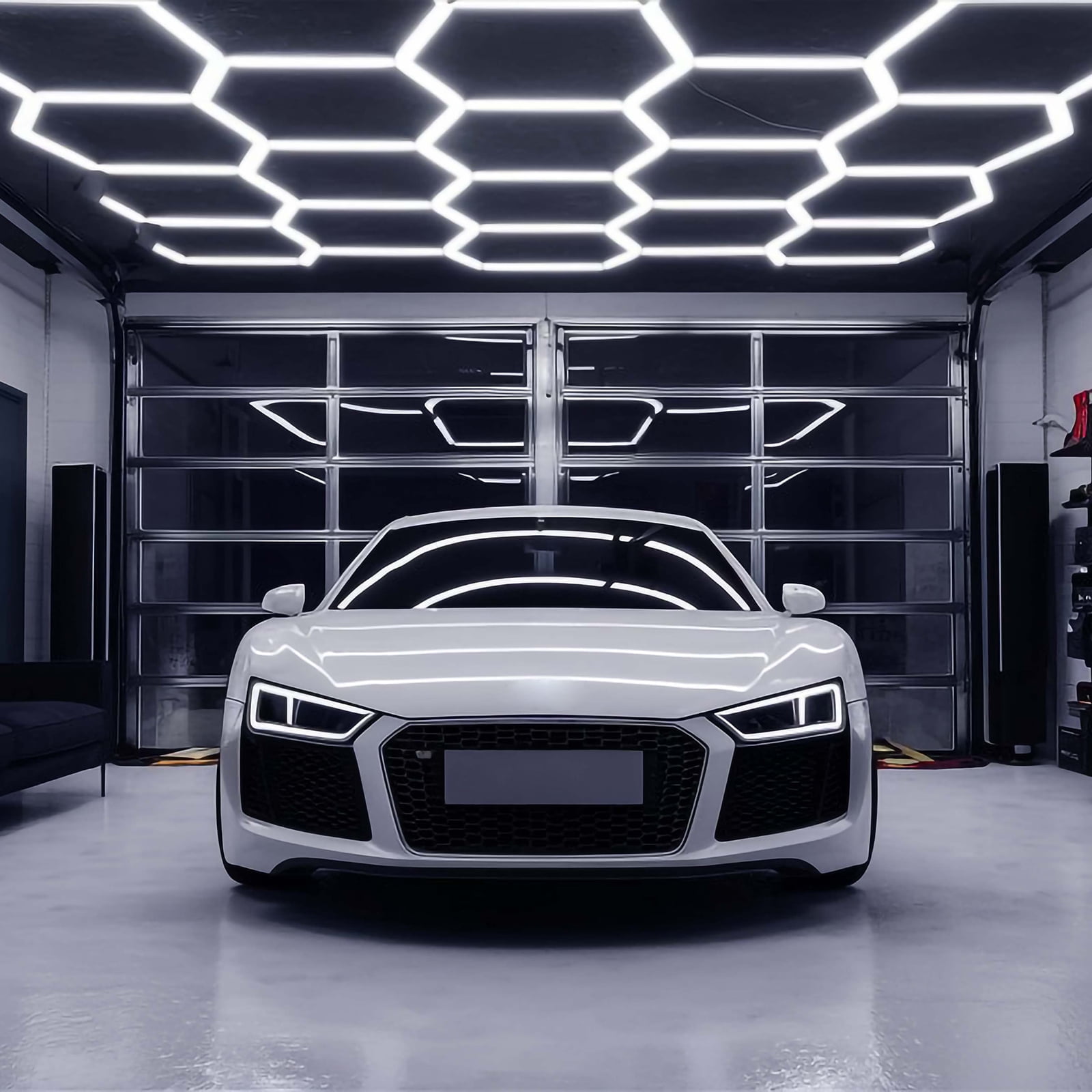 11 Hexagon LED Lighting Car Detail Garage Workshop Retail Light Honeycomb Hex