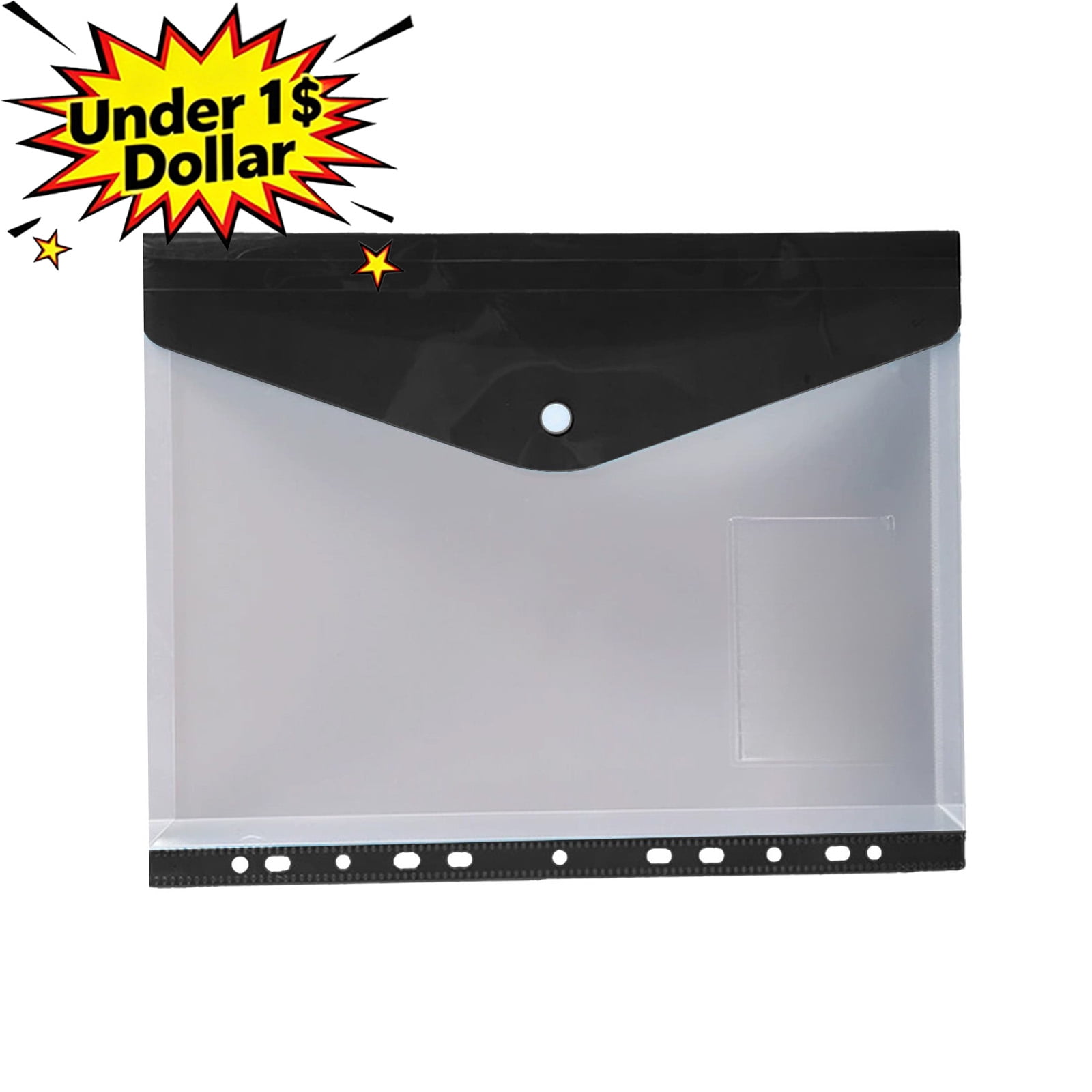 11‑Hole A4 Loose‑Leaf Binder File Pouch, Transparent Plastic Document ...