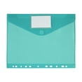 thumbnail image 1 of 11-Hole Colorful Velcro Expanding File Pockets with Label Slot & Snap Button, Waterproof Plastic Document Envelopes, Durable Letter Size File Pouches for Office Paper Storage,Green, 1 of 9