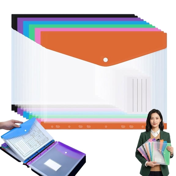 11 Hole Expanding File Pockets, Assorted Colors 11 Hole Expanding File Pockets Letter Size