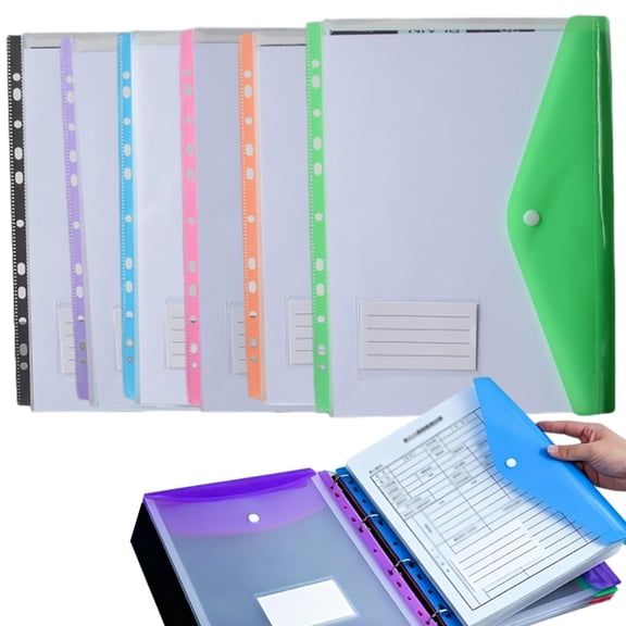 11-Hole Expanding File Pockets Assorted Colors, Expandable File Folder, Letter Size Document Pouch Top Loading Organizer for School Home Office