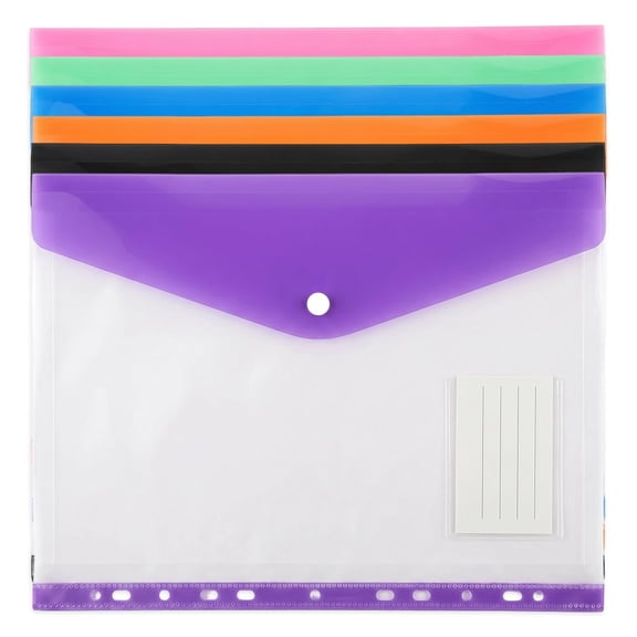 11-Hole Expanding File Pockets Assorted Colors, Folder for Binder to Help Organize Documents, Receipts, Notes and Paperwork While Keeping Files Neatly Separated，6PCS