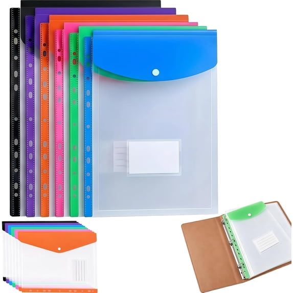 Assorted File Folder Labls 11-Hole Expanding File Pockets Assorted Colors, Horizontal & Vertical ...