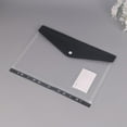 thumbnail image 1 of 11 Hole Punch Plastic Document Envelope, Black 12.17x9.65in A4 Letter Snap Closure File Folder, Transparent Pocket Wallet for Contract Filing & Receipt Storage, Hot Pick Office Organizer, 1 of 6
