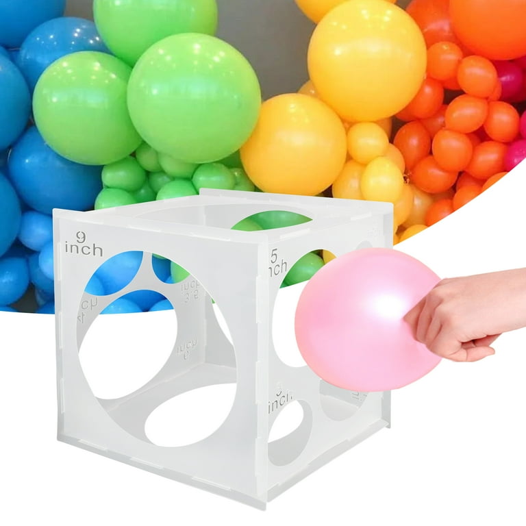 Auihiay 9 Holes Collapsible Plastic Balloon Sizer Box Cube, Balloon Size Measurement Tool for Balloon Decorations, Balloon Arches, Balloon Columns