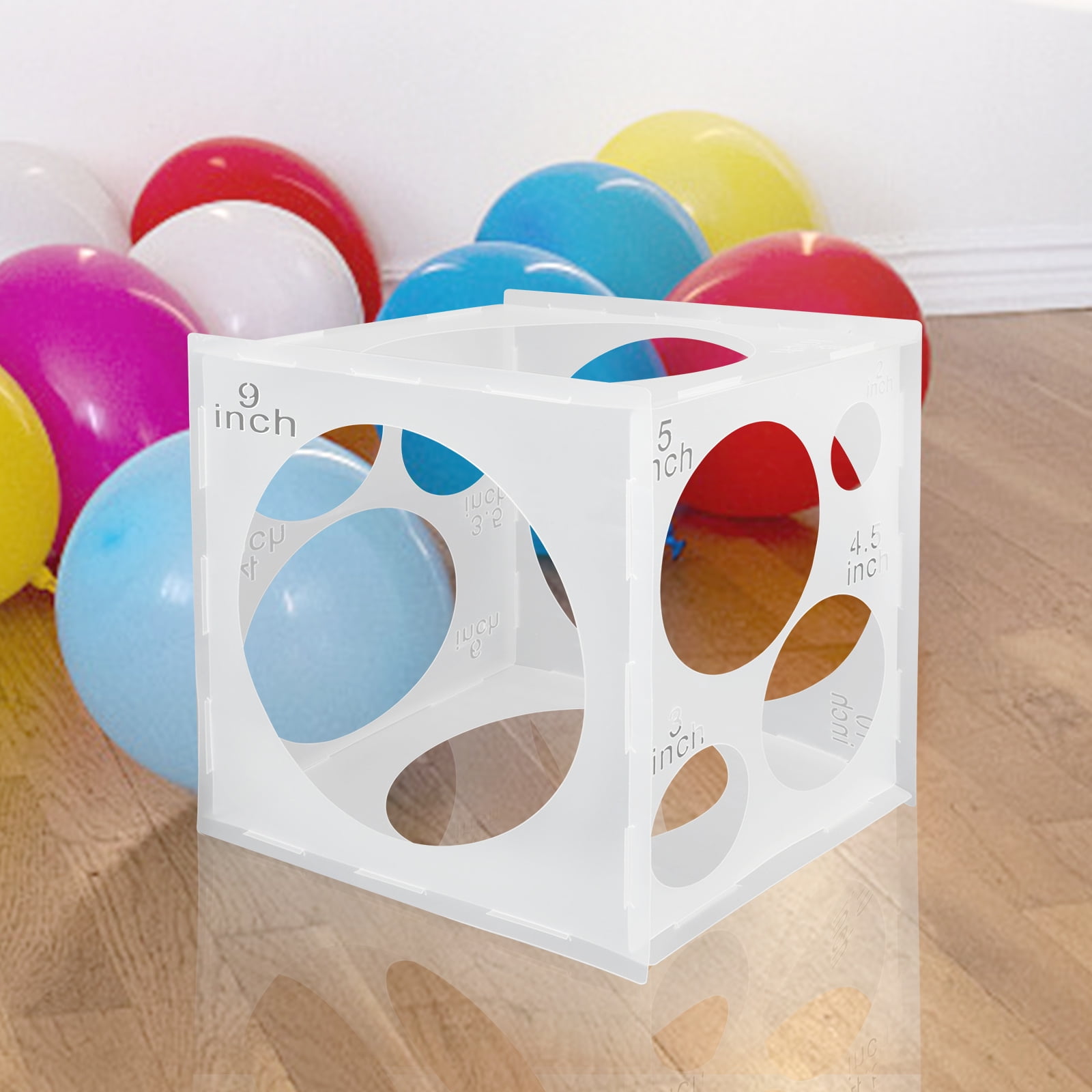 11 Holes Collapsible Balloon Sizer Box, TSV Plastic Balloon Sizer Cube Box,  2-10 Inch Different Hole Size Measurement Tool for Party Birthday Wedding  Balloon Decorations Creating Balloon Arch Columns 