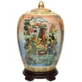 thumbnail image 1 of 11" Horse in Meadow Porcelain Vase Jar, 1 of 7