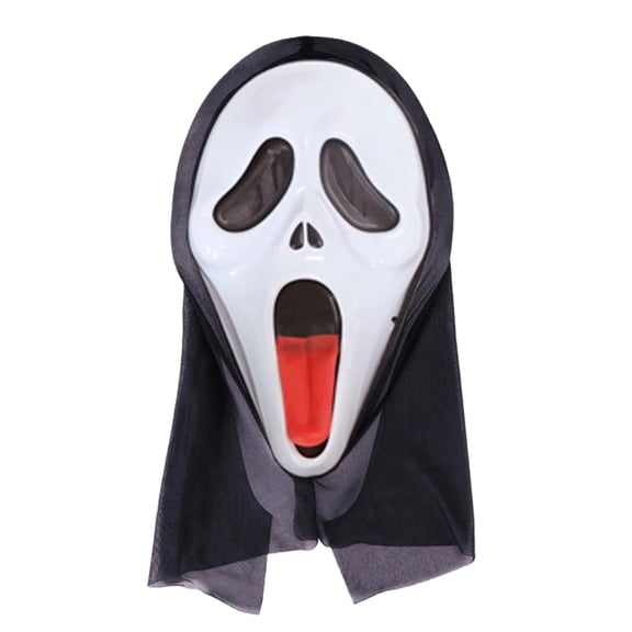 11 INCH Halloween Mask Ghost Face Scream Scary Mask Head Cover, Horror Mask Cosplay Prop Party Cosplay, Creepy Halloween Face Mask Scary Atmosphere, Funny Gifts for Halloween Birthday #G