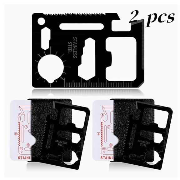 11 In 1 Stainless Steel Survival Card Pocket EDC Multitool For Camping Everyday Carry