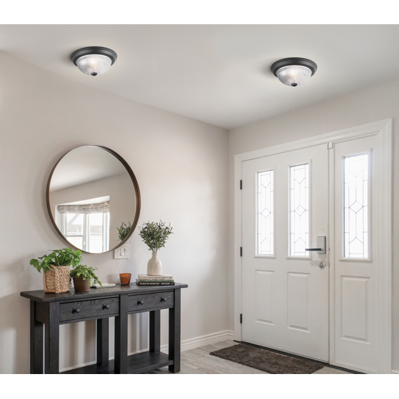 11 In. Black Flush Mount Ceiling Light Fixture - Pack of 4