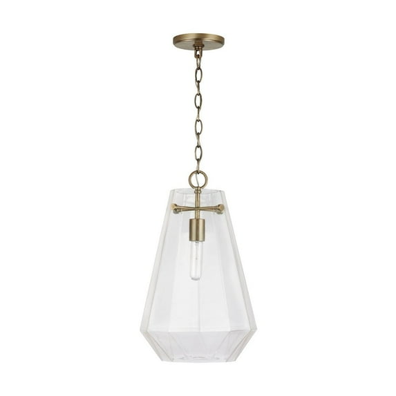 11 Inch 1 Light Pendant In Transitional Style 11 High By 18.5 Wide-Aged Brass Finish Capital Lighting 338316Ad