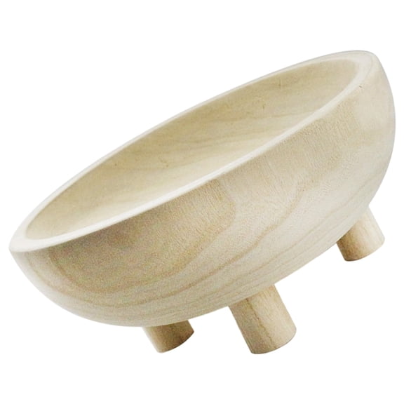 Wooden Decorative Bowl,11" Large Wood Fruit Bowl for Kitchen Counter,Natural Organic Paulownia Wood Bowl with Base,for Entryway Table,Coffee Table,Table Centerpieces