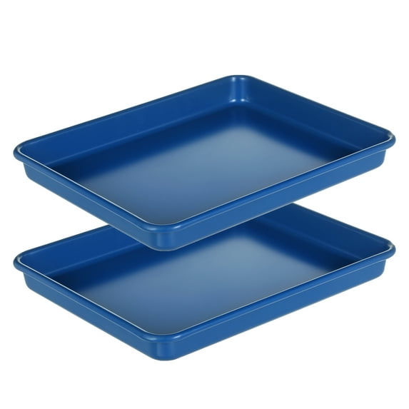 11 Inch Baking Sheets Pan Nonstick Set of 2, Cookie Sheet Replacement Toaster Oven Tray, Deep Size 1 inch Bakeware, Non Toxic & Heavy Duty & Easy Clean