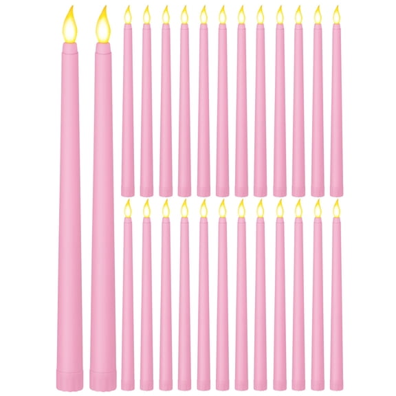 11 Inch Basic Pink Flameless Taper Candles