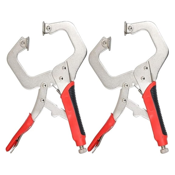 11 Inch C Clamps 2-Pack, Locking C Clamps with Swivel Pads, Alloy Steel Heavy Duty C-Type Clamps, Tool Vise Grip for Woodworking, Welding