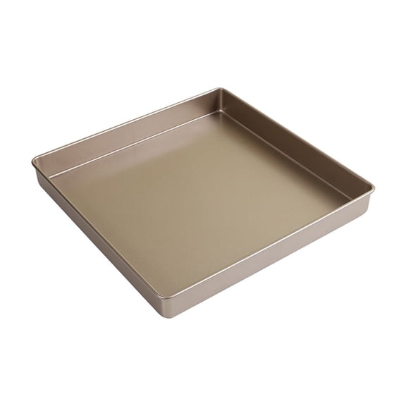 11 Inch Carbon Steel Baking Pan Nonstick Square Cake Roll Pan Widened Deepened Baking Sheet for Cakes,Biscuits,Bread,Pizza Easy Release & Clean Bakeware for Home Kitchen or Commercial Use Gold