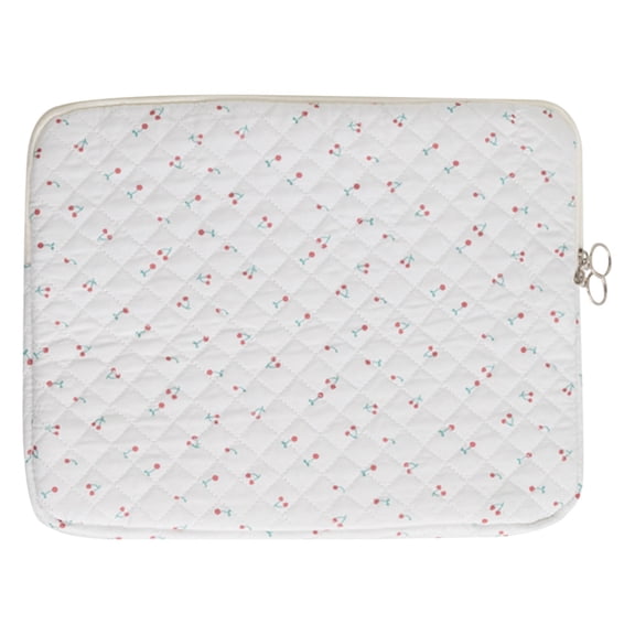 11 Inch Cherry Print Quilted Laptop Sleeve, Cotton Tablet Protective Liner (cherry S)
