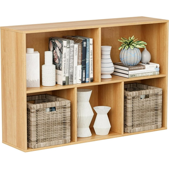 11 Inch Cube Shelf Opening Natural Oak Display Shelf for Home and Office