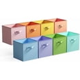 thumbnail image 1 of 11 Inch Cube Storage Bins, Colorful Cube Storage Organizer, Fabric Storage Bins, Storage Cubes for Shelves, Closet, Toy Storage Bins for Kids Room, Play Room, Colour, 8-Pack, 1 of 8