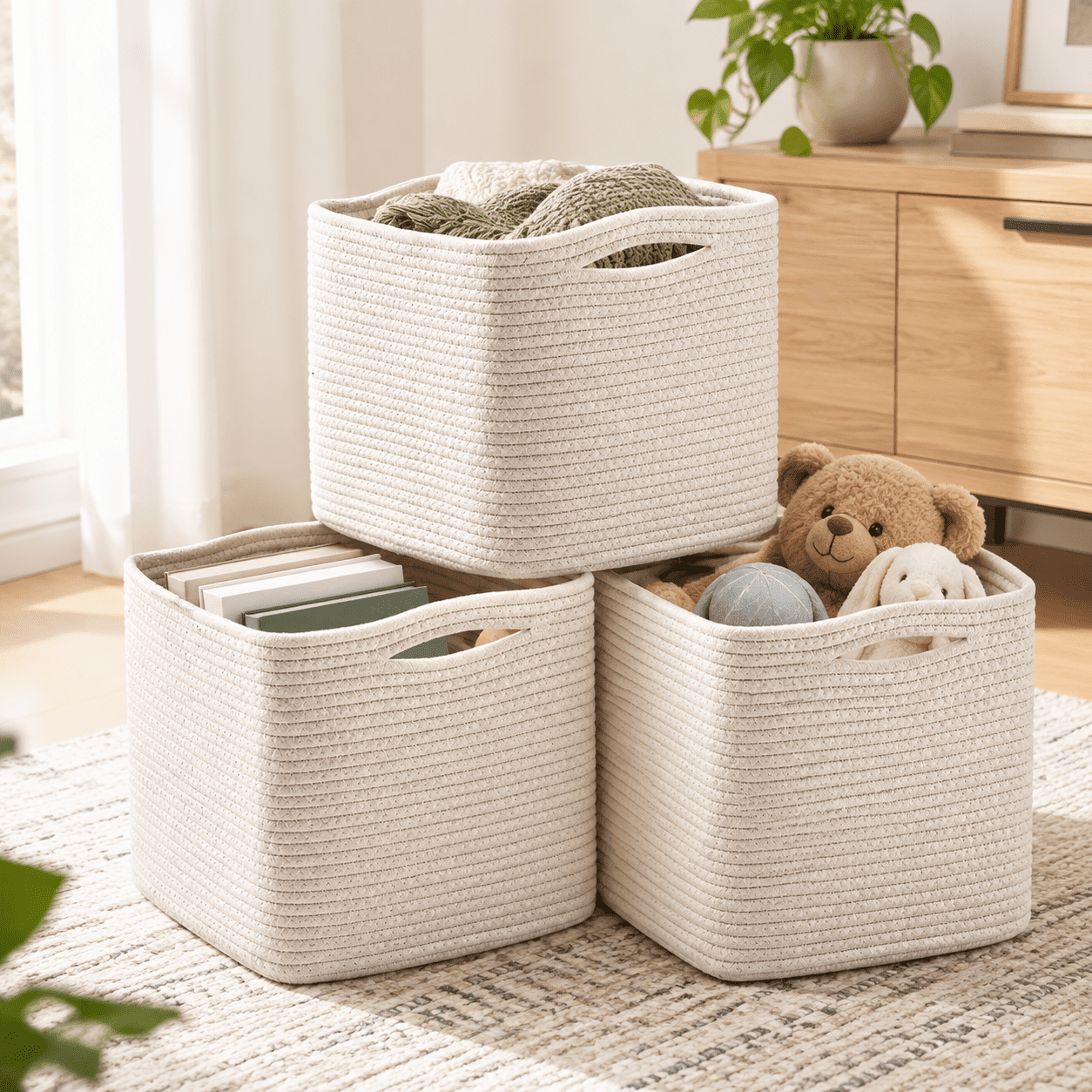Cubing Language 11 Inch Cube Storb Organizer Woventon Rope Baskets For Organizing ...