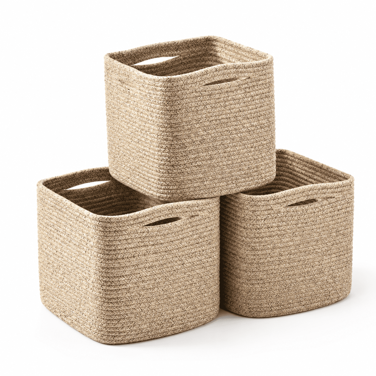 Cubing Language 11 Inch Cube Storb Woven Baskets Mixed Brown Pack Of 3 - Walmart.com
