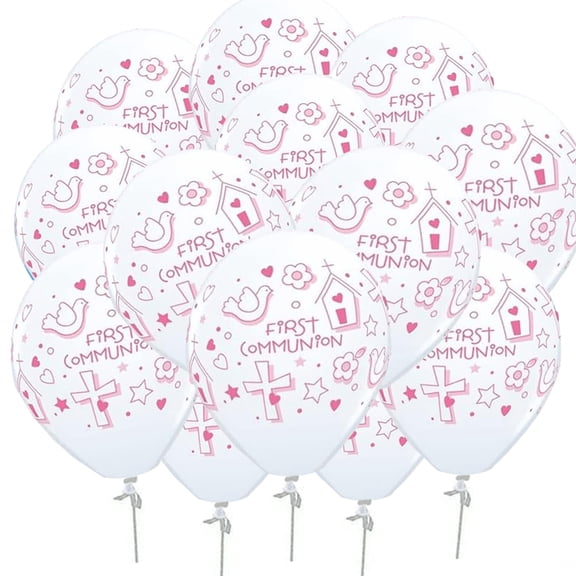 11 Inch First Communion Girl Latex Balloons Pkg/50
