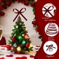 thumbnail image 1 of 11-Inch Flocked Bow Christmas Tree Topper, Elegant Metal Bow Decoration With Exquisite Ribbon, Festive Tabletop Ornament For Holiday Parties, Family Gatherings And Home Christmas, 1 of 6