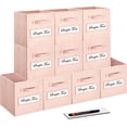 11 Inch Foldable Fabric Storage Cube Bins, Set of 10 with Label Cards ...