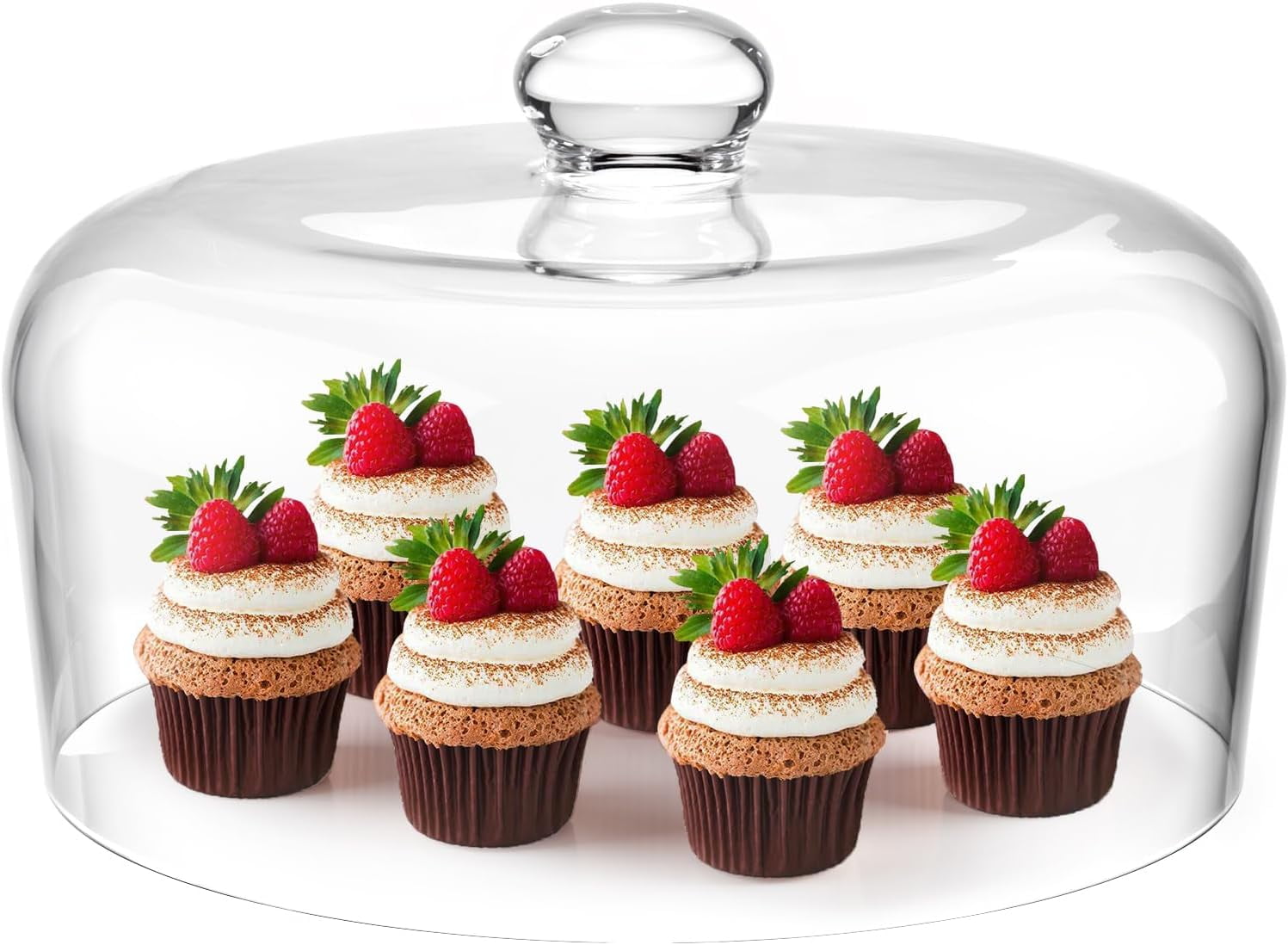 11 Inch Glass Cake Dome Cover, Upgraded Thickened Clear Cake Cover Lid for Cake Stand, Round Cloche Glass Dome for Dessert Plates Display and Protection - Walmart.com