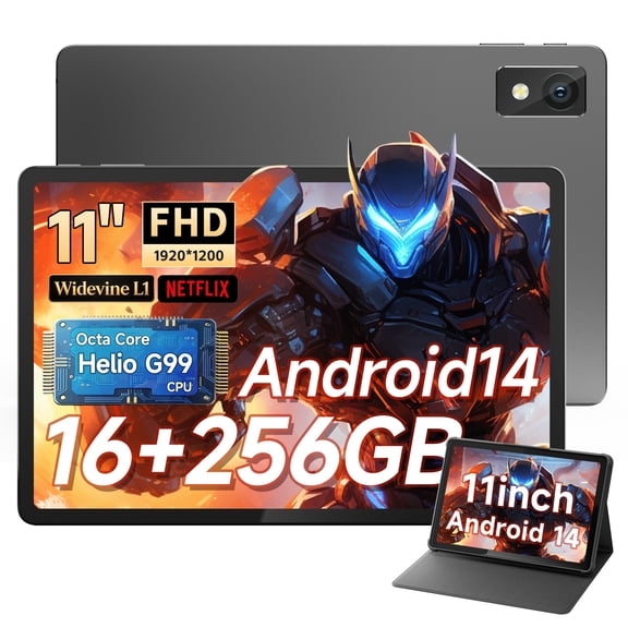 DIGILAND 11 Inch HD Gray Android Tablet,Helio G99 Octa-Core Processor, 16GB RAM,256 GB ROM, Dual Camera, Gaming & Productivity Tablet Computer(Gray)