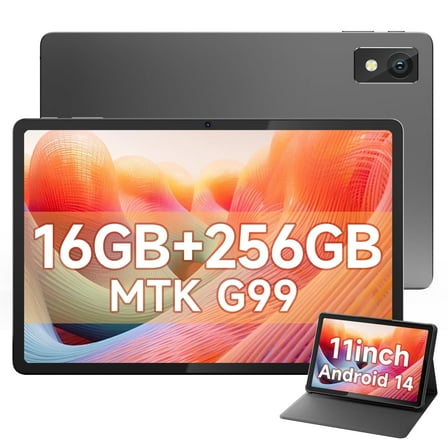DIGILAND 11 Inch HD Gray Android Tablet,Helio G99 Octa-Core Processor, 16GB RAM,256 GB ROM, Dual Camera, Gaming & Productivity Tablet Computer(Gray)