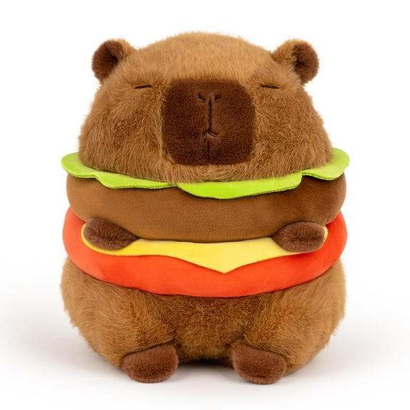 11 Inch Hamburger Capybara Stuffed Doll, Food Theme Kids Plush Toy
