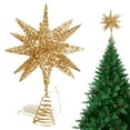 thumbnail image 1 of 11 Inch LED Multidimensional Metal Star Tree Topper with Glitter,Tree Toppers,Christmas Star Tree Topper,Rustic Tree Toppers Christmas Decorations,Battery Powered Xmas Treetop Star Decor(Gold), 1 of 8