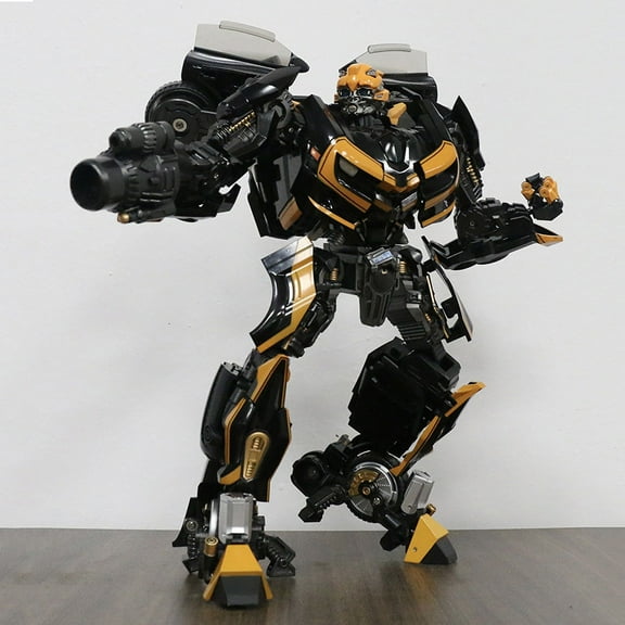 11 Inch Large Black Racing Robot, Dark Tone Car Mode Transforming Action Figure (BB-02)