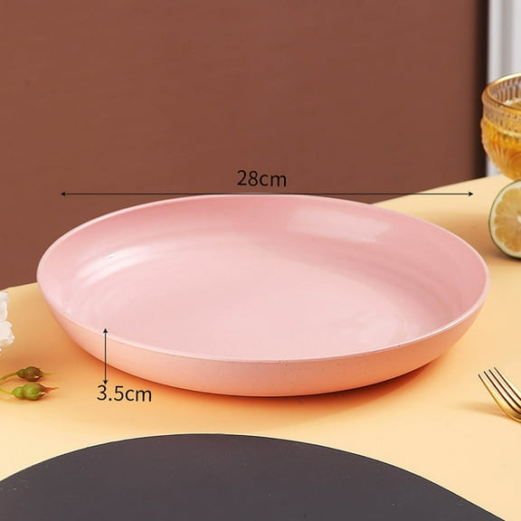 11 Inch Large Deep Plastic Round Plates - Unbreakable Antifall Dinner Plates for Salad, Vegetable, Snack, Bones & Garbage, Dishwasher, Multicolor