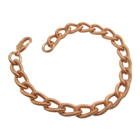11 Inch Men's Solid Copper Link Bracelet CB792G - 1/4 of an inch wide. Thick and Durable.