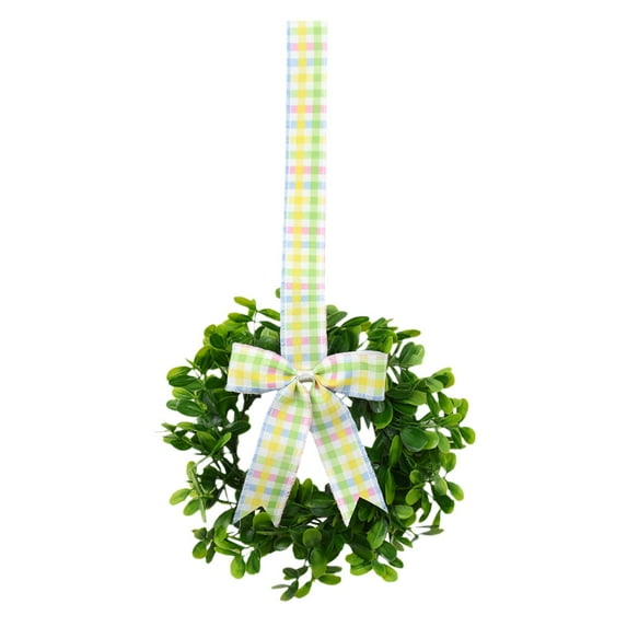 11 Inch Mini Christmas Wreath with Red Velvet Bow – Small Artificial Norfolk Pine Cabinet Wreath for Kitchen, Window, Door, Wall & Home Holiday Décor, G, Wreath