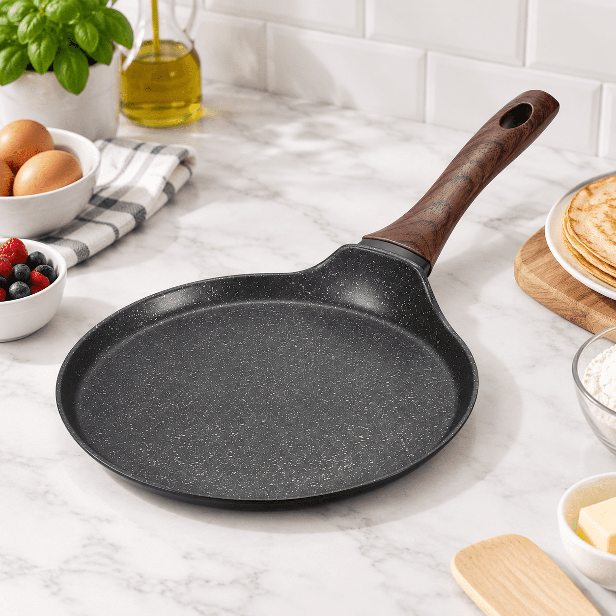 11 Inch Nonstick Crepe Pan Induction Brown Dosa Pancake - Walmart.com