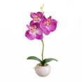 thumbnail image 1 of 11 Inch Orchid Fake Plants, Silk Butterfly Orchid Bonsai, Ceramic Pot Faux Flowers for Room Decor, Table Centerpiece, No Fade Artificial Orchid Set, 1 of 2