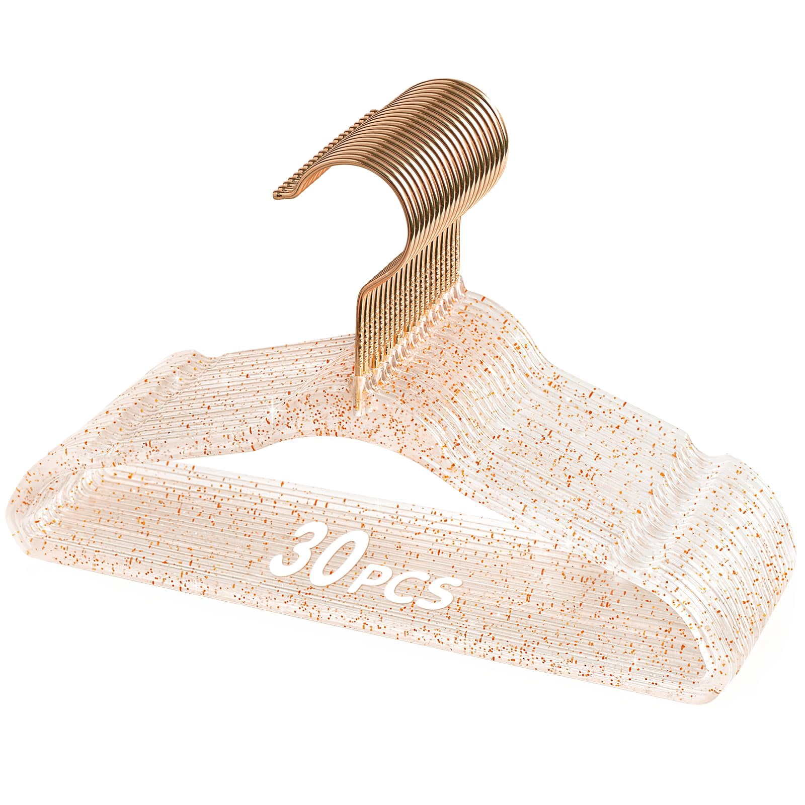 11 Inch Pink Glitter Clothes Hangers For Closet Organization